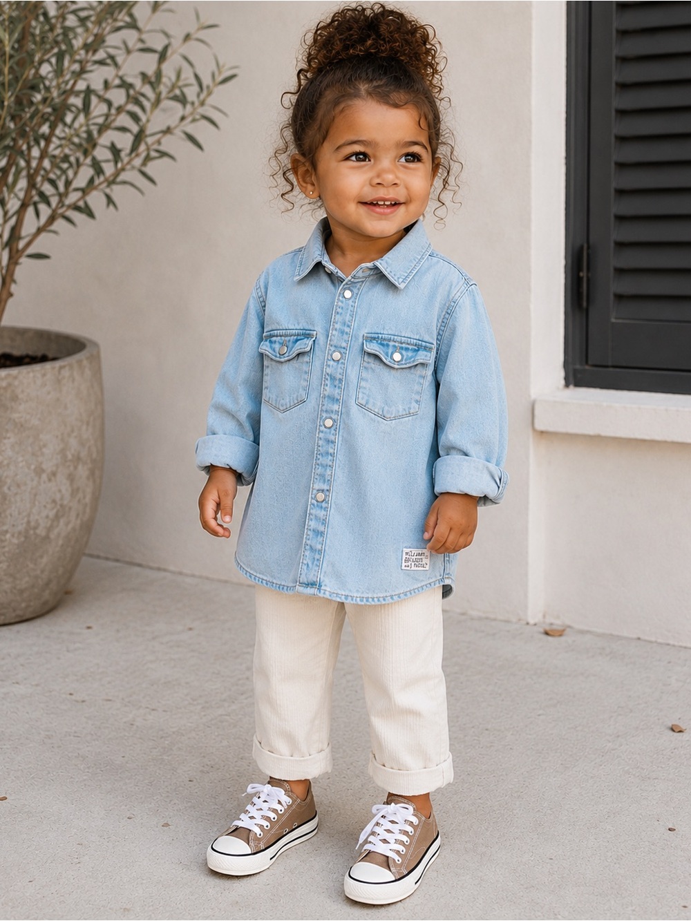 H&M light denim shirt 1.5-2 years